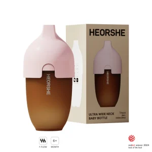 HeOrShe Ultra Wide Neck Baby Bottle 240 ml Gently Pink